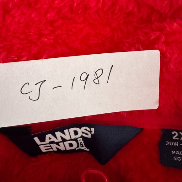 Lands' End Cozy Sherpa Fleece Vest 2X High Pile Fleece Blushed Red CJ-1981 - Picture 2 of 10
